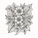 marigold flower with honeysuckle flowers tattoo design tattoo design idea