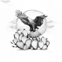 A majestic eagle perched on a prickly pear cactus, symbolizing strength and resilience tattoo design idea