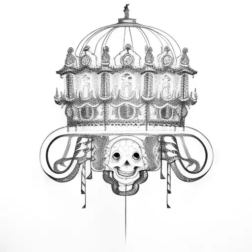 Haunted carousel tattoo design idea