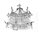 Haunted carousel tattoo design idea