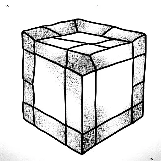 3d cube tattoo design idea