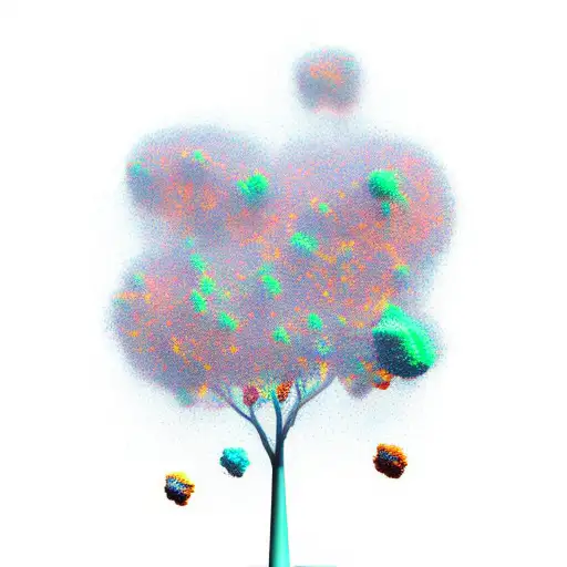 dopamine molecule with gumtree and wind turbine  tattoo design idea