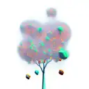 dopamine molecule with gumtree and wind turbine  tattoo design idea