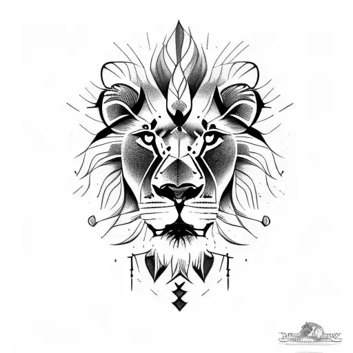 Lion with scars  tattoo design idea