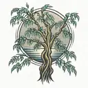 weeping willow on arm  tattoo design idea