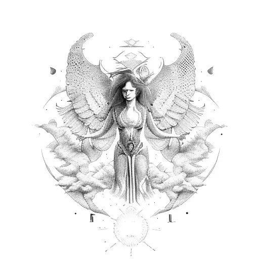 the fall of Icarus mythology design tattoo design idea