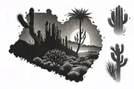Arizona desert landscape tattoo featuring tattoo design idea