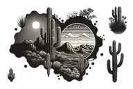 Arizona desert landscape tattoo featuring tattoo design idea
