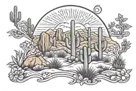 Arizona desert landscape tattoo design idea