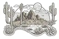 Arizona desert landscape tattoo design idea