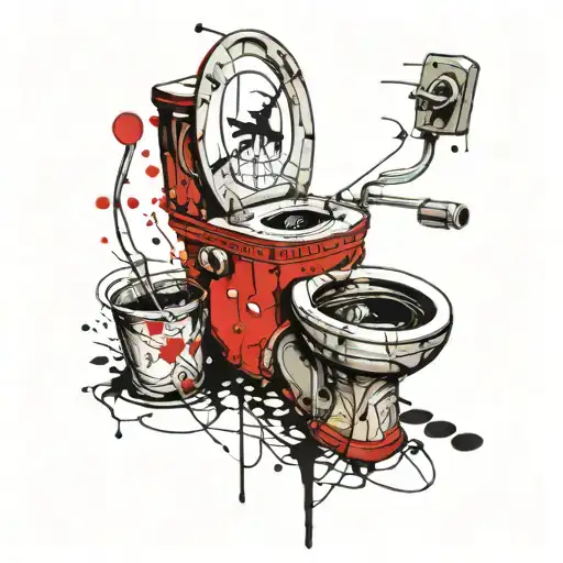 Toilets that have arms and legs and monstrous heads come out of these toi داخل این توالت‌ها سر آدم بیرون آمده tattoo design idea