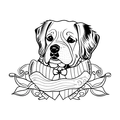 dog memorial  tattoo design idea