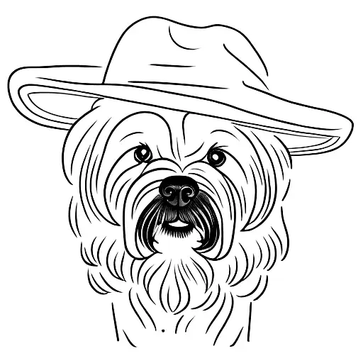 Portuguese water dog memorial  tattoo design idea