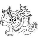 monk on chariot with horses tattoo design idea