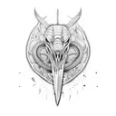 bloody knife snake tattoo design idea