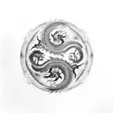 Yin and Yang, dragon tattoo design idea