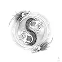 Yin and Yang, dragon tattoo design idea