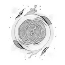 Yin and Yang, dragon tattoo design idea