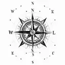 compass and a lion tattoo design idea