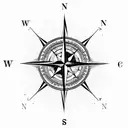 compass and a lion tattoo design idea