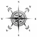 compass and a lion tattoo design idea