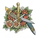 royal marine dagger tattoo design idea