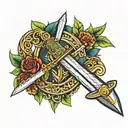 royal marine dagger tattoo design idea
