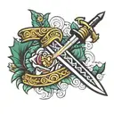 royal marine dagger tattoo design idea