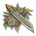 royal marine dagger tattoo design idea