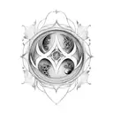 moon, gothic window tattoo design idea