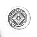 moon, gothic window tattoo design idea