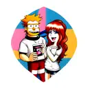 Bart y lisa tattoo design idea