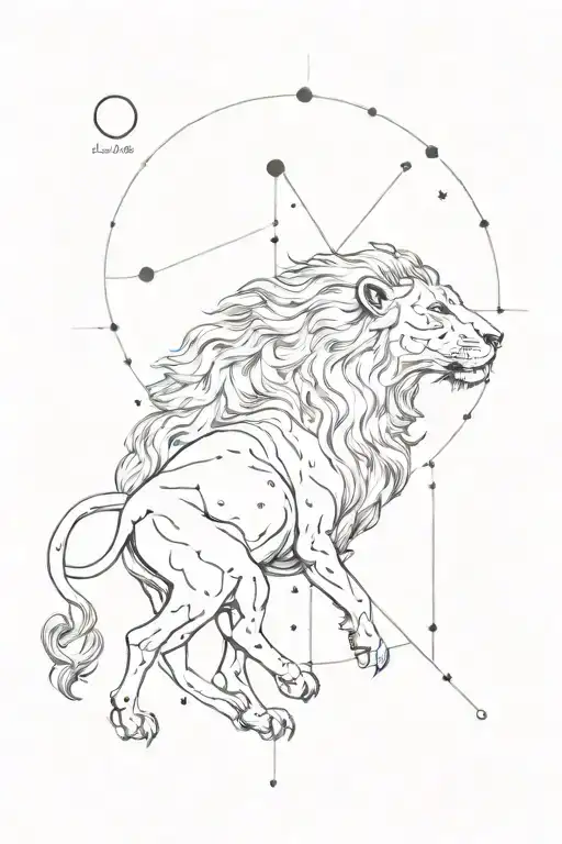 leo aries constellation tattoo design idea