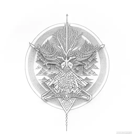 Alaska trees, Air Force retired, Filipino, family  tattoo design idea