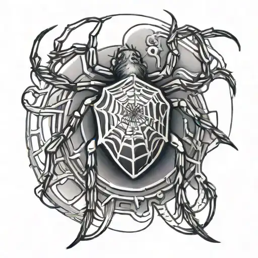 spider & seal tattoo design idea