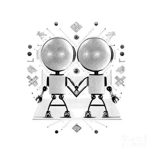 handshake between human and robot tattoo design idea