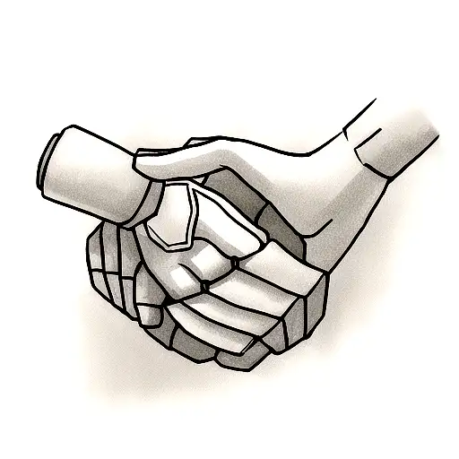 handshake between human's hand and robot's hand tattoo tattoo design idea