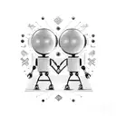 handshake between human and robot tattoo design idea