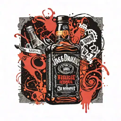 Jack Daniel's bottle tattoo design idea