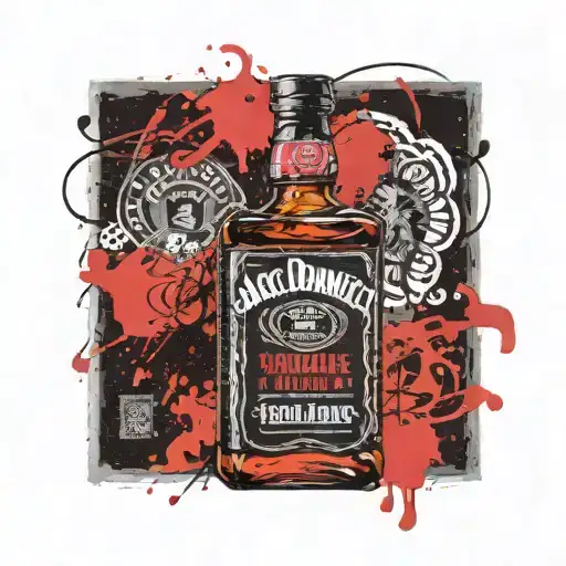 Jack Daniel's bottle tattoo design idea