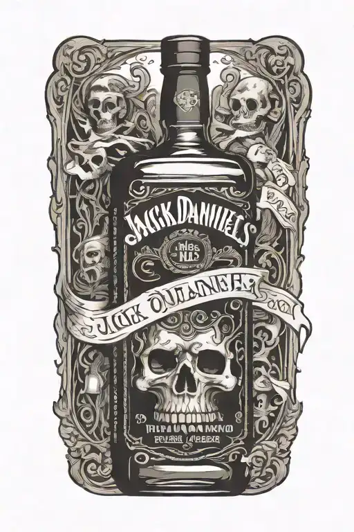 Jack Daniel's bottle tattoo design idea