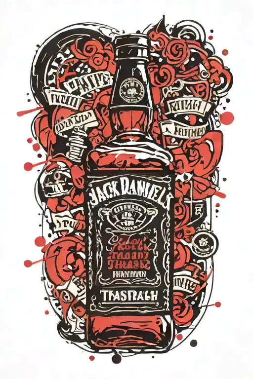 Jack Daniel's bottle tattoo design idea