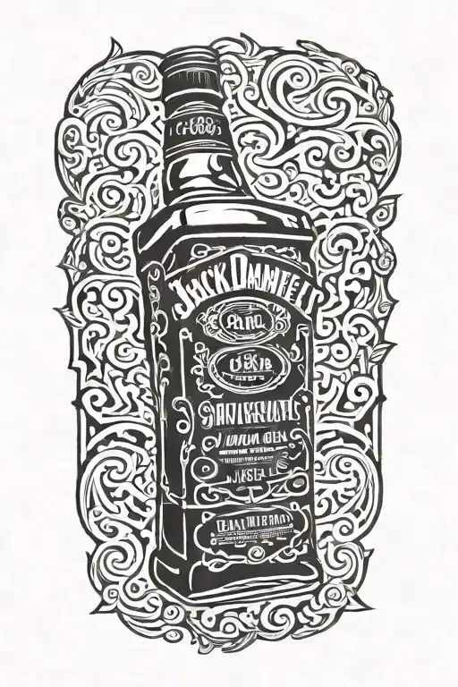 Jack Daniel's bottle tattoo design idea