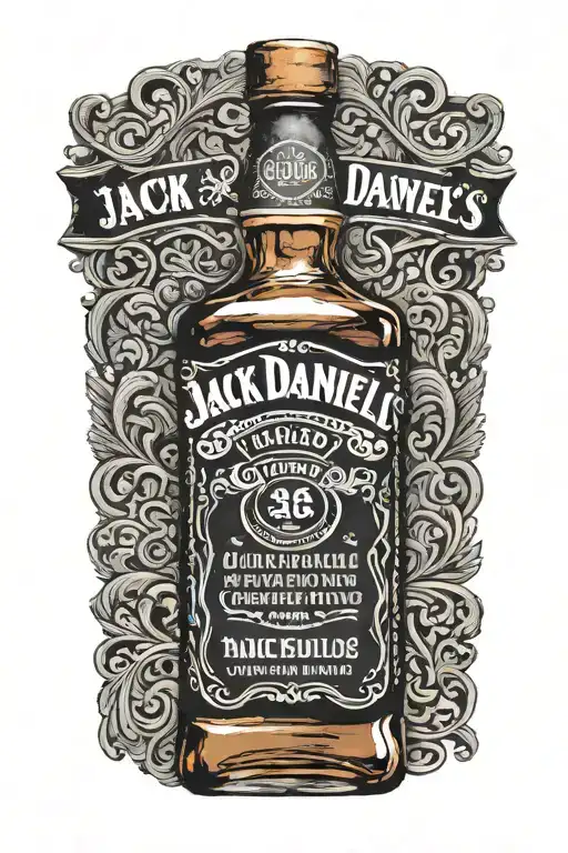 Jack Daniel's bottle tattoo design idea