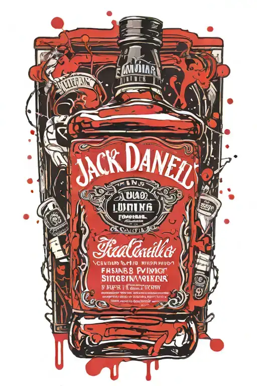 Jack Daniel's bottle tattoo design idea