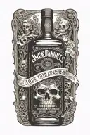 Jack Daniel's bottle tattoo design idea