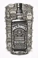 Jack Daniel's bottle tattoo design idea