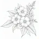 July August November Birth Flower Bouquet tattoo design idea
