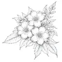 July August November Birth Flower Bouquet tattoo design idea