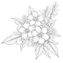 July August November Birth Flower Bouquet tattoo design idea